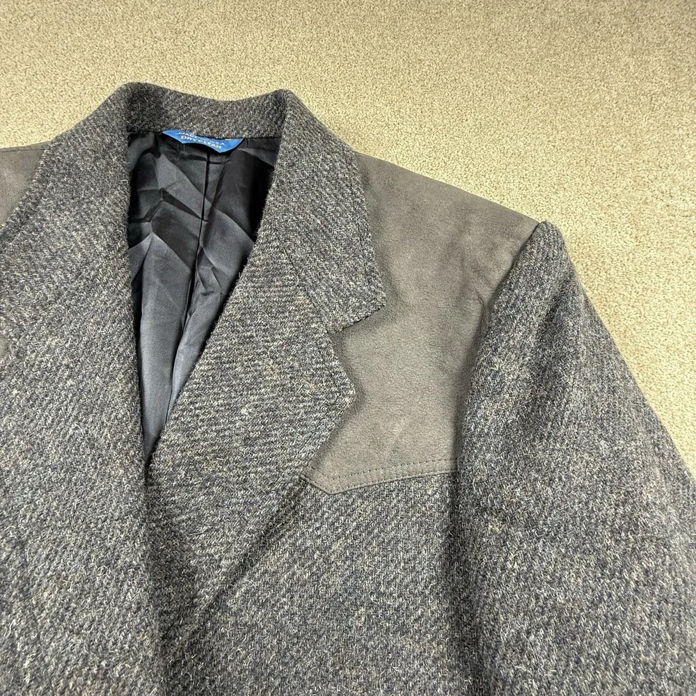 PENDLETON Men's Gray Western Elbow Patch Wool Jacket Sport Blazer Size‎ 42 USA